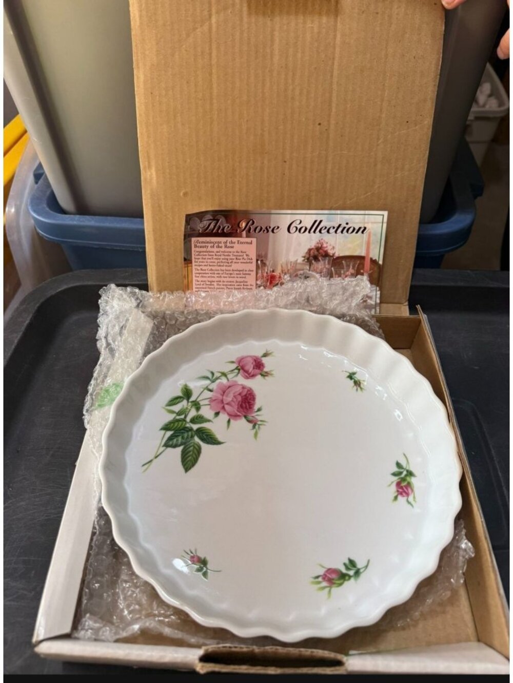 Christineholm Rose Collection Porcelain Pie Dish Floral Decorative Serving Plate